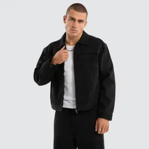 Divide Denim Jacket Jet Black
