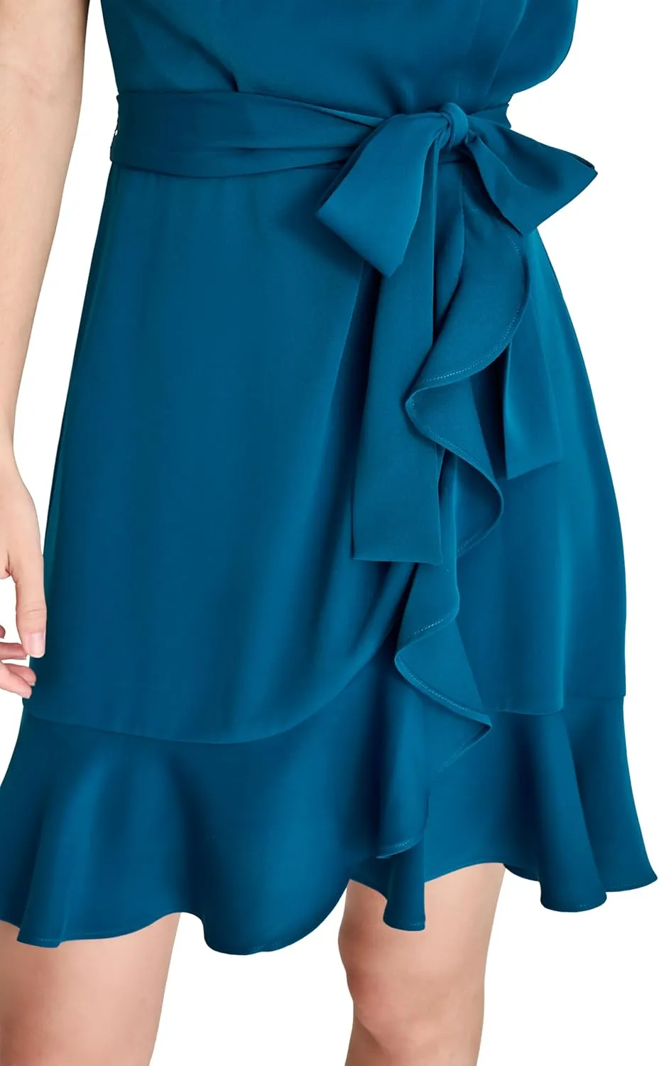 DKNY Women's Sleeveless Asymmetric Wrap Mini Dress