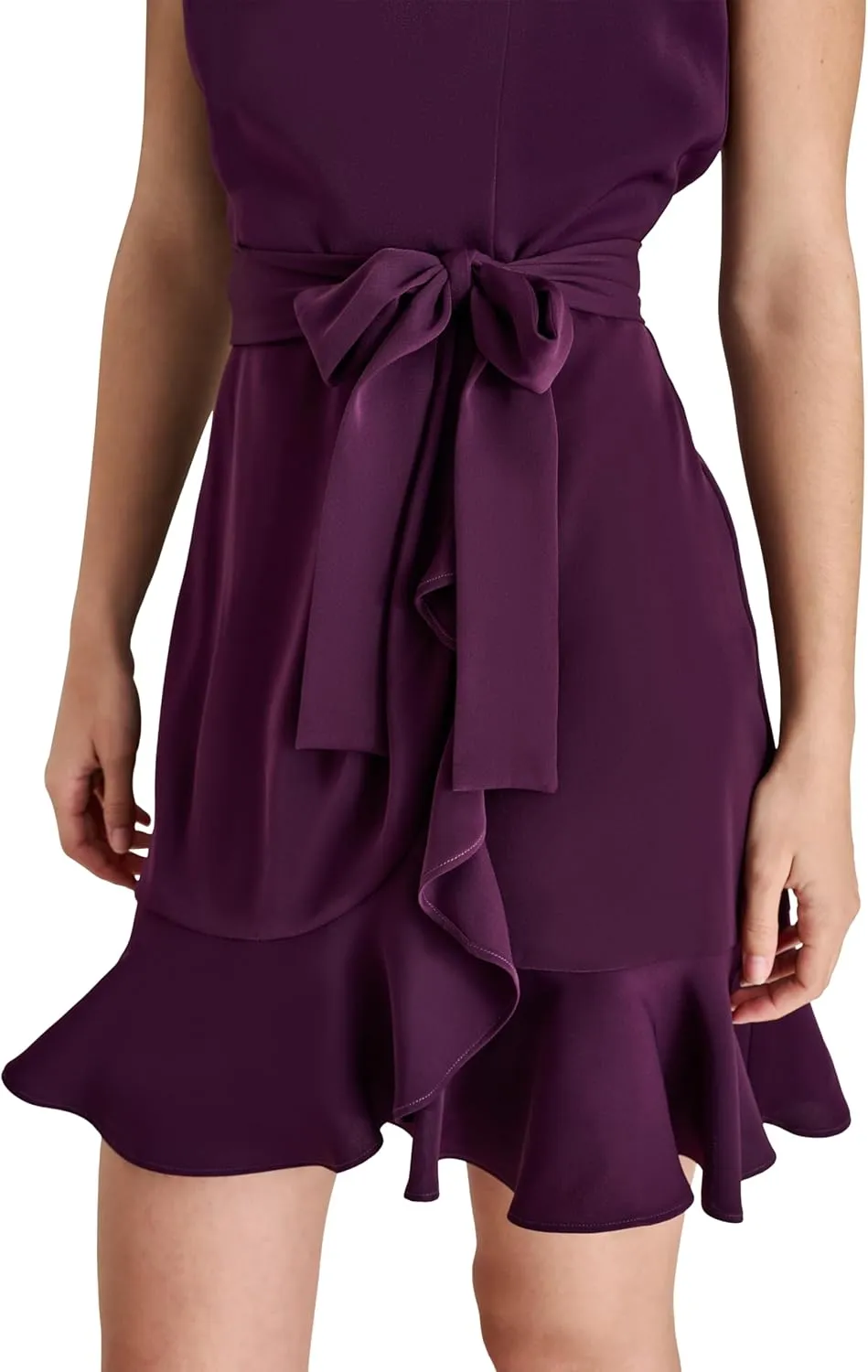 DKNY Women's Sleeveless Asymmetric Wrap Mini Dress