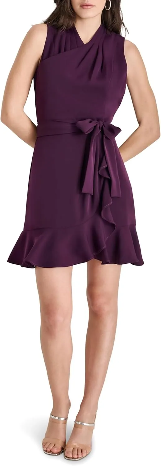 DKNY Women's Sleeveless Asymmetric Wrap Mini Dress