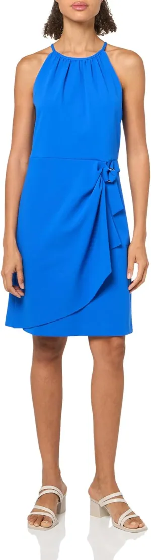 DKNY womens Sleeveless Halter Wrap Dress