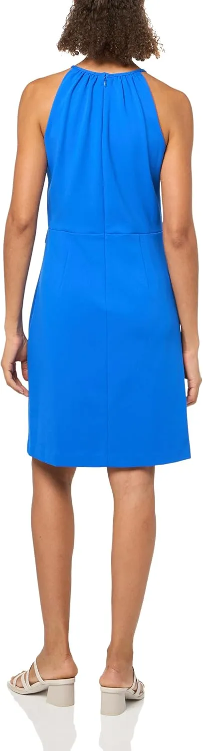 DKNY womens Sleeveless Halter Wrap Dress