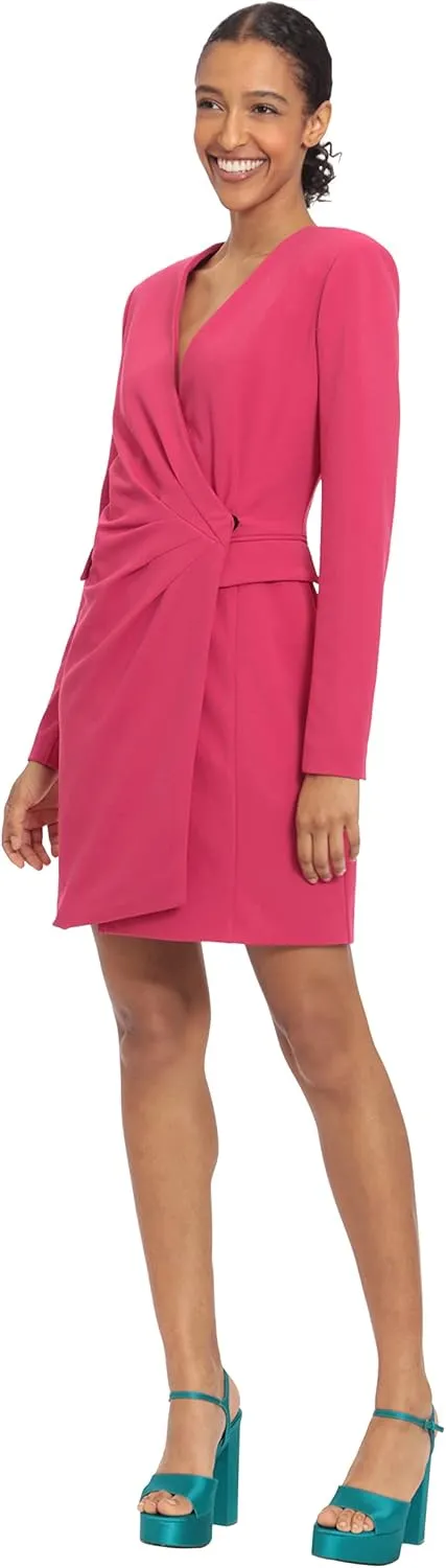 Donna Morgan Women's Mini Tuxedo Wrap Dress