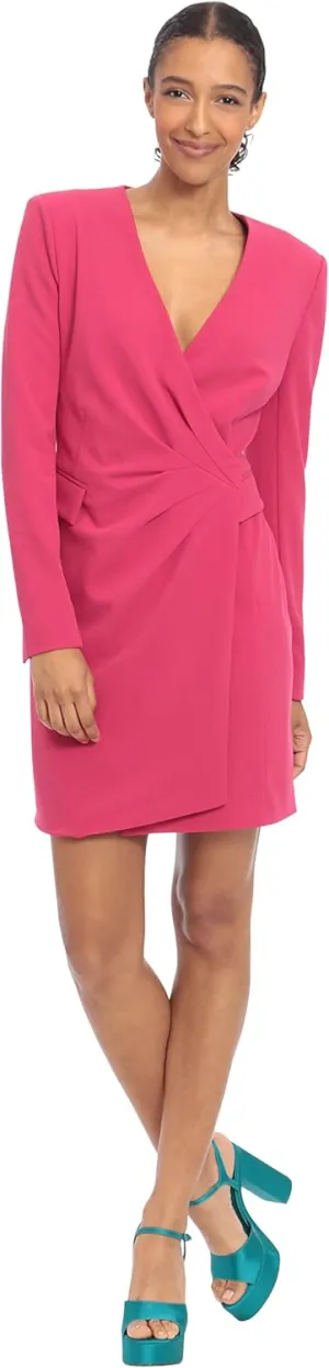 Donna Morgan Women's Mini Tuxedo Wrap Dress