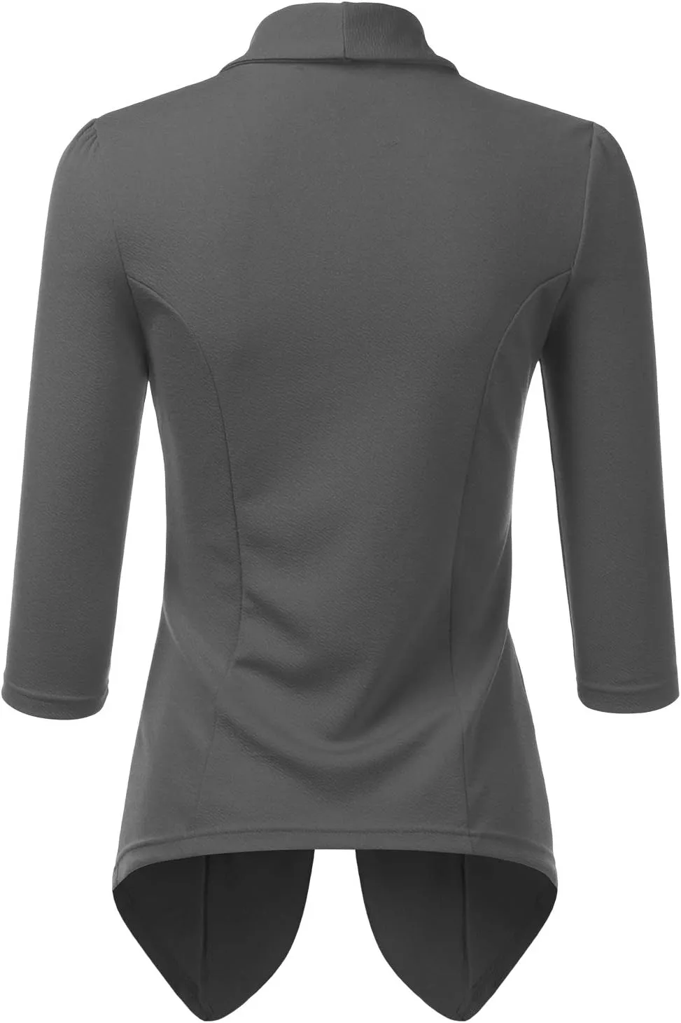 DOUBLJU Lightweight Thin 3/4 Sleeve Open Front Blazer Business Casual Deconstructed Jackets for Womens Clothes with Plus Size