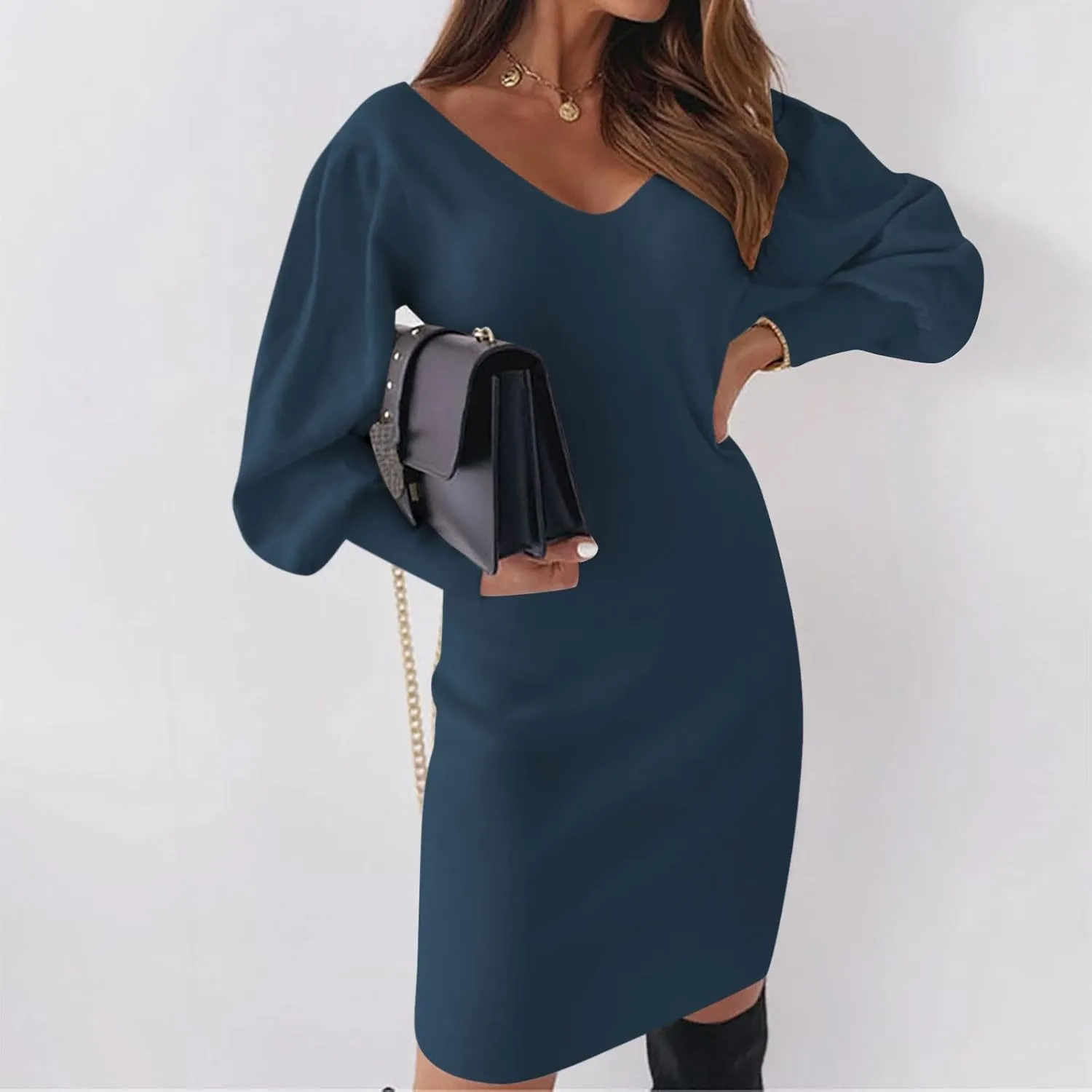 Dresses for Women Lace Crochet Sexy V Neck Backless Bodycon Lantern Sleeve A-Line Mini Dress 2025 Fashion Outfits
