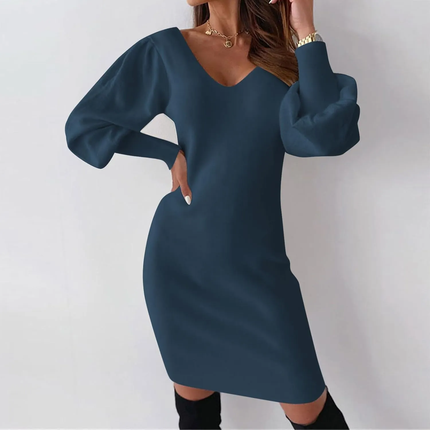 Dresses for Women Lace Crochet Sexy V Neck Backless Bodycon Lantern Sleeve A-Line Mini Dress 2025 Fashion Outfits