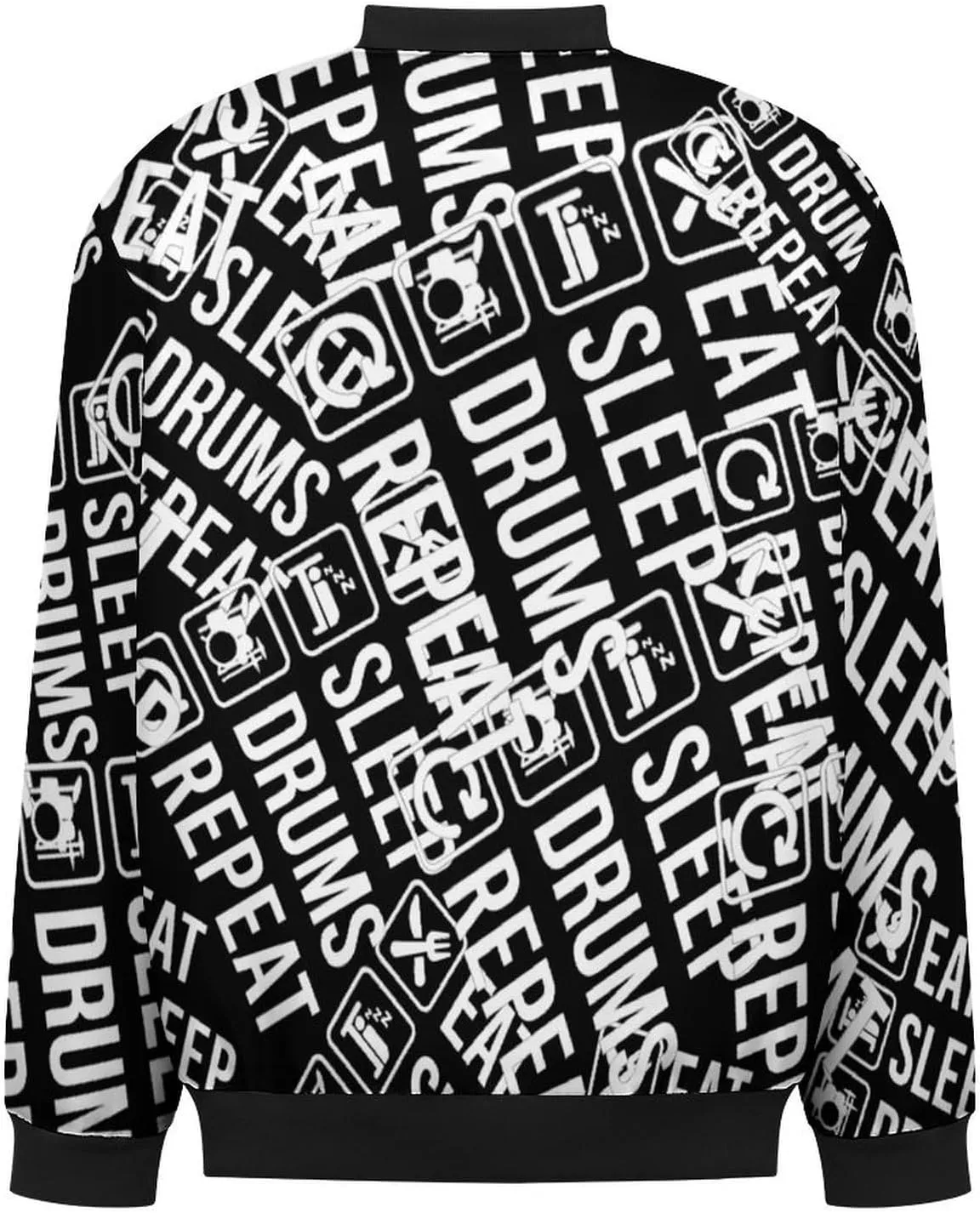 EAT Sleep Drum Repeat Men's Bomber Jacket Lightweight Windbreaker Fashion Spring Fall Coats Casual Jackets for Men
