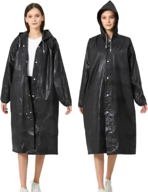 Eva Rain Ponchos for Adults, 2 Pack Reusable Raincoat for Women and Men, Lightweight Rainwear Rain Jackets with Hood