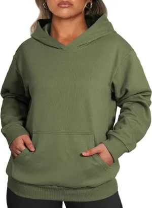 Eytino Plus Size Sweatshirt for Women Casual Long Sleeve Pullover Hooded Tops with Pockets Fall Outfits Clothes(1X-5X)