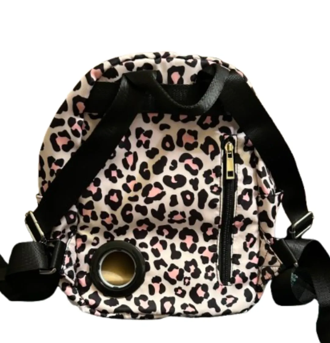 Feeding Tube Backpack G Tube J Tube GJ Tube NG Tube NJ Tube Infinity Pump (Leopard Pink)