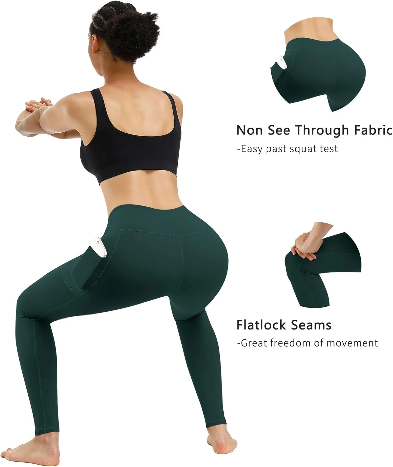 Fengbay 3 Pack High Waist Yoga Pants,Yoga Pants for Women Tummy Control Workout Pants 4 Way Stretch Leggings with Pockets