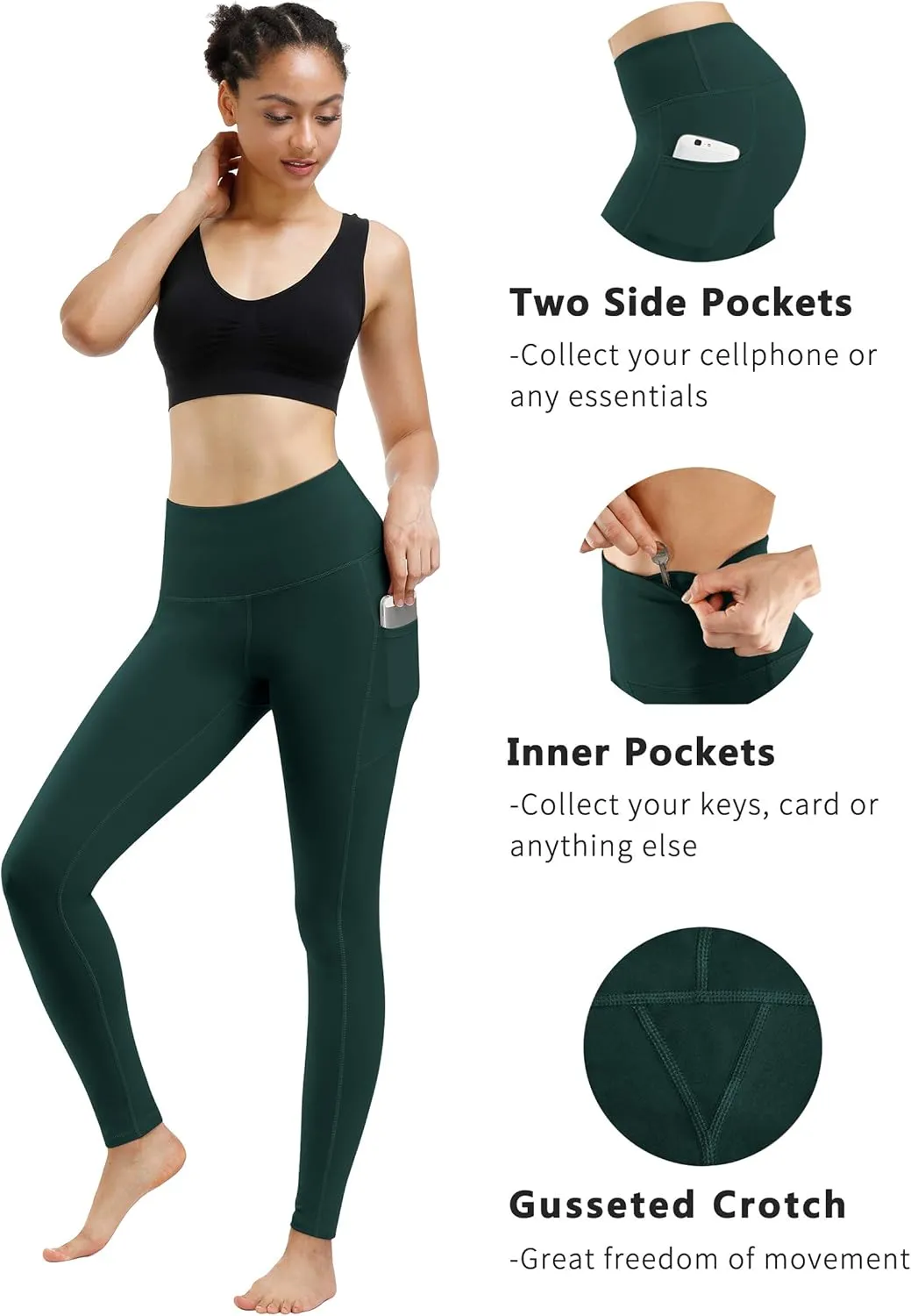 Fengbay 3 Pack High Waist Yoga Pants,Yoga Pants for Women Tummy Control Workout Pants 4 Way Stretch Leggings with Pockets