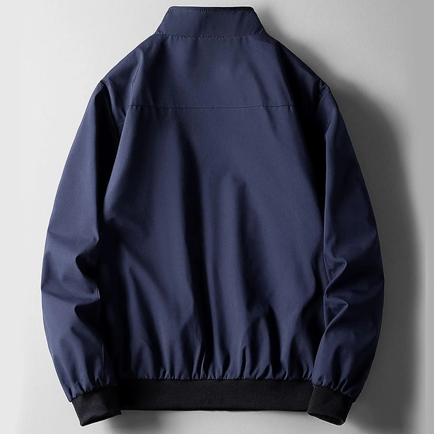 Finelylove Jacket Coat for Men Lightweight Long Sleeve Stand Collar Bomber Jacket Active Outdoor Windbreaker with Pocket