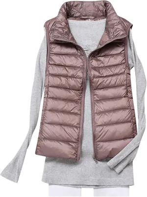 Firzero Women Puffer Vest Lightweight Winter Warm Puffy Vest Zipper Sleeveless Down Jacket 2024 Quilted Vest
