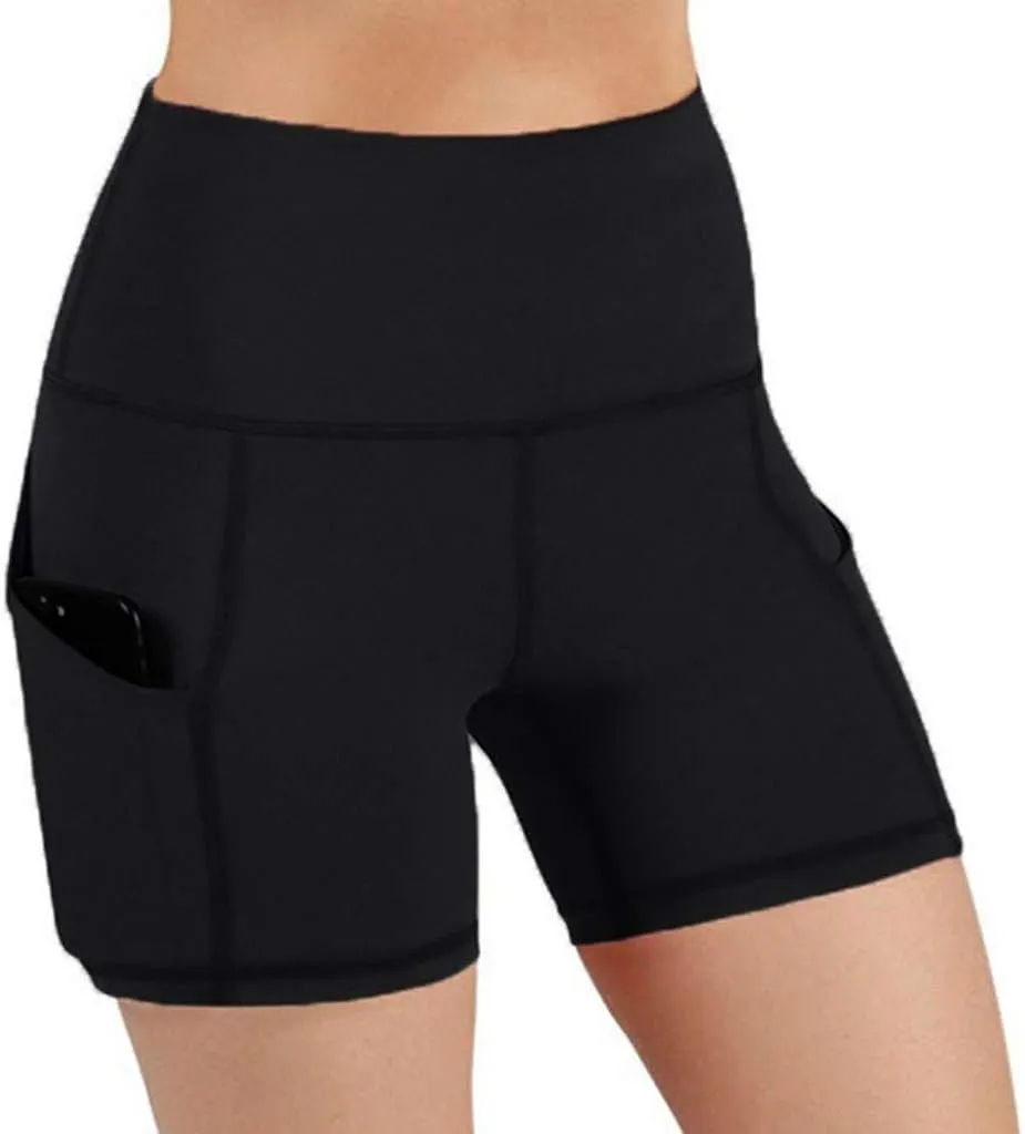 Firzero Women's Running Long Shorts Ribbed High Waisted Athletic Biker Shorts Compression Workout Yoga Shorts 2024