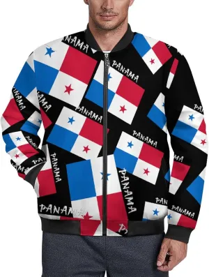 Flag of Panama Men's Bomber Jacket Lightweight Windbreaker Fashion Spring Fall Coats Casual Jackets for Men