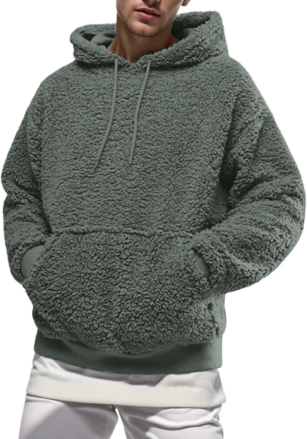 Fleece Jacket Men, Men's Outdoor Casual Fleece Sherpa Lined Button Down Shirt Jacket Heavyweight Jacket Coats