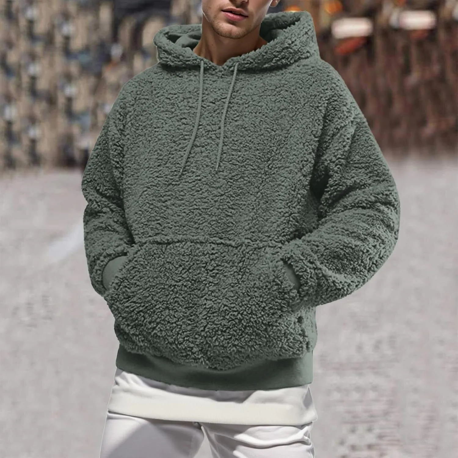 Fleece Jacket Men, Men's Outdoor Casual Fleece Sherpa Lined Button Down Shirt Jacket Heavyweight Jacket Coats