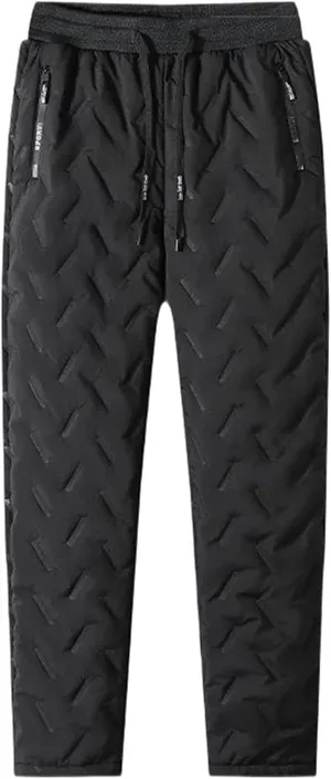 Fleece Lined Casual Pants for Men Elastic Waist Drawstring Comfy Tapered Trousers Plus Size Winter Jogging Pants with Pockets