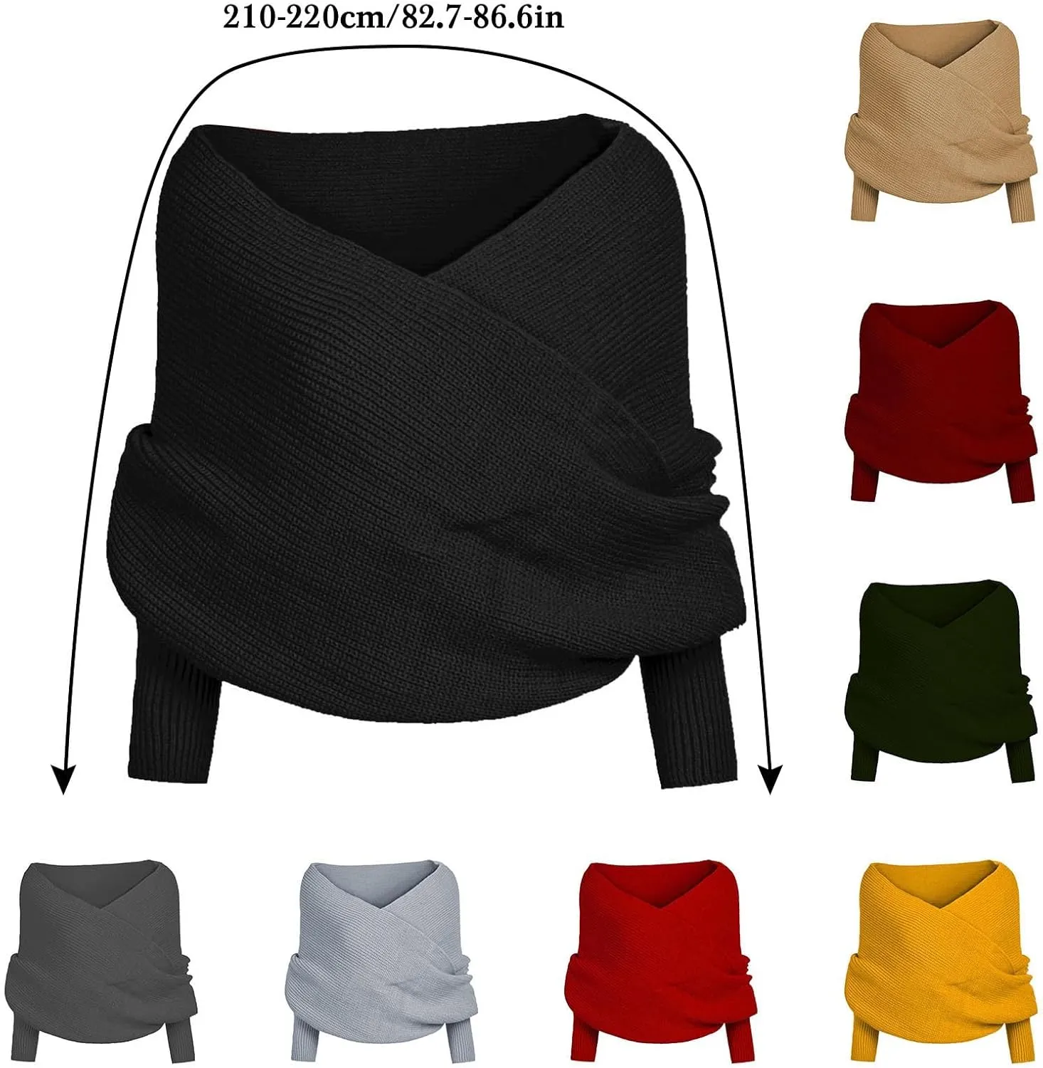 Fleece Wrap Shawl with Sleeves Keeps Arm Shoulders Warm in Cold Winter Season Black Shawl for Evening Dresses