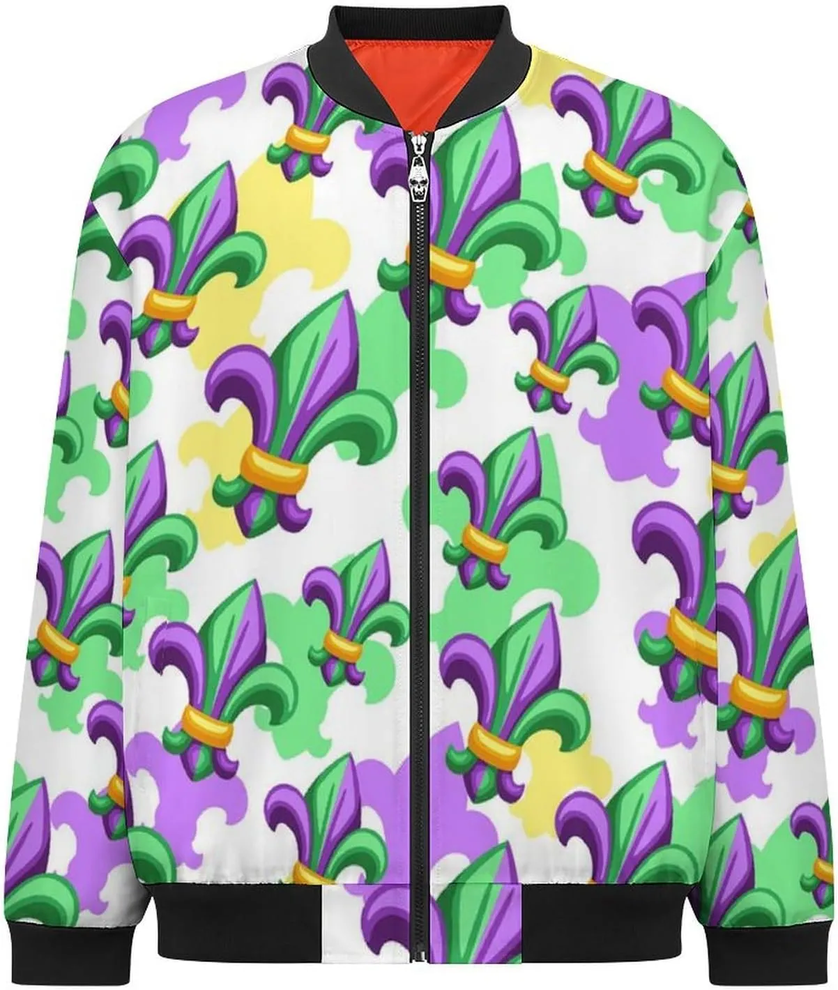 Fleur De Lis Men's Bomber Jacket Lightweight Windbreaker Fashion Spring Fall Coats Casual Jackets for Men