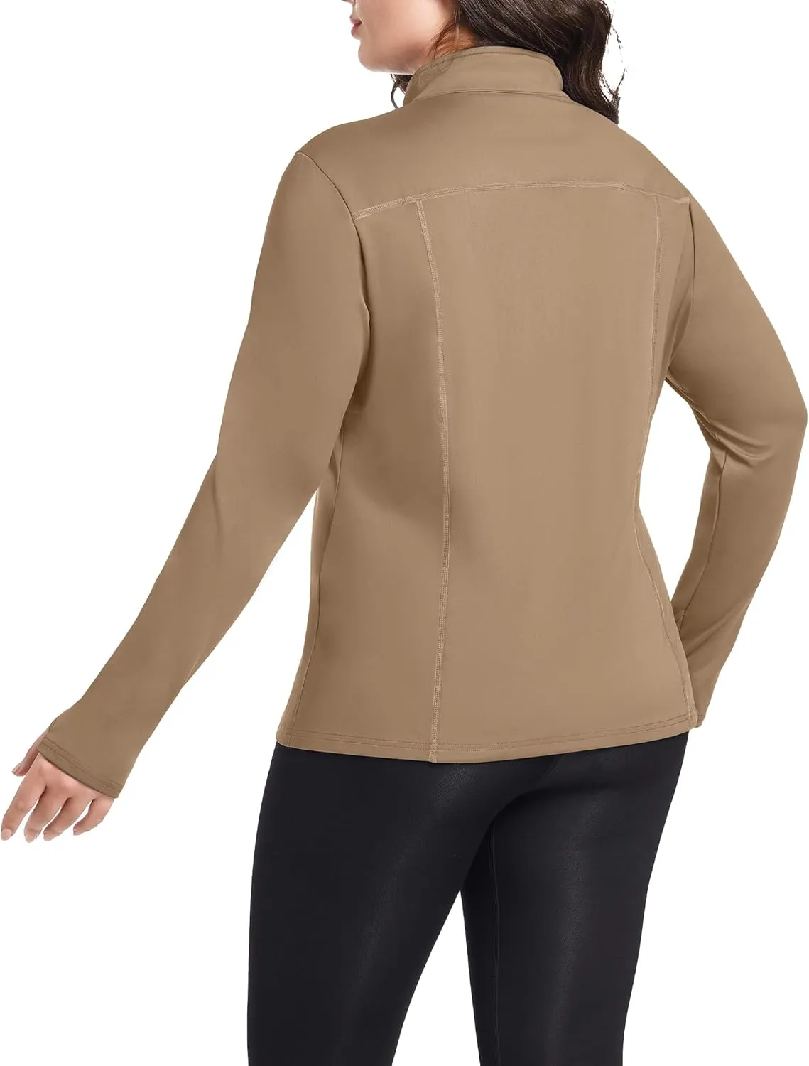 FOREYOND Plus Size Jackets for Women Athletic Workout Running Jacket Full Zip up Lightweight Yoga Tops with Thumb Holes