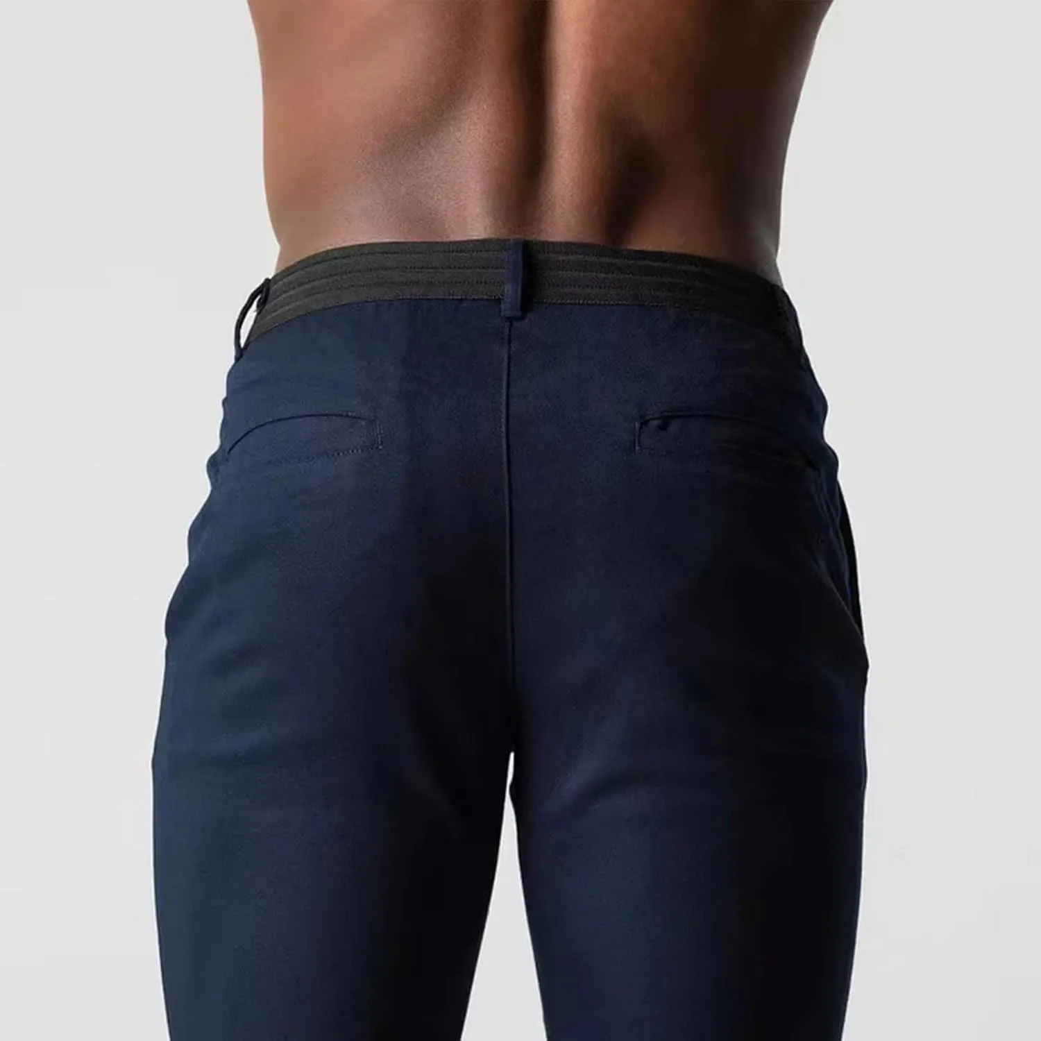 Foueo Active Chinos, Active Pants Men, Mens Chinos Slim Fit Stretch Skinny Tapered Dress Pants Casual Solid Trousers