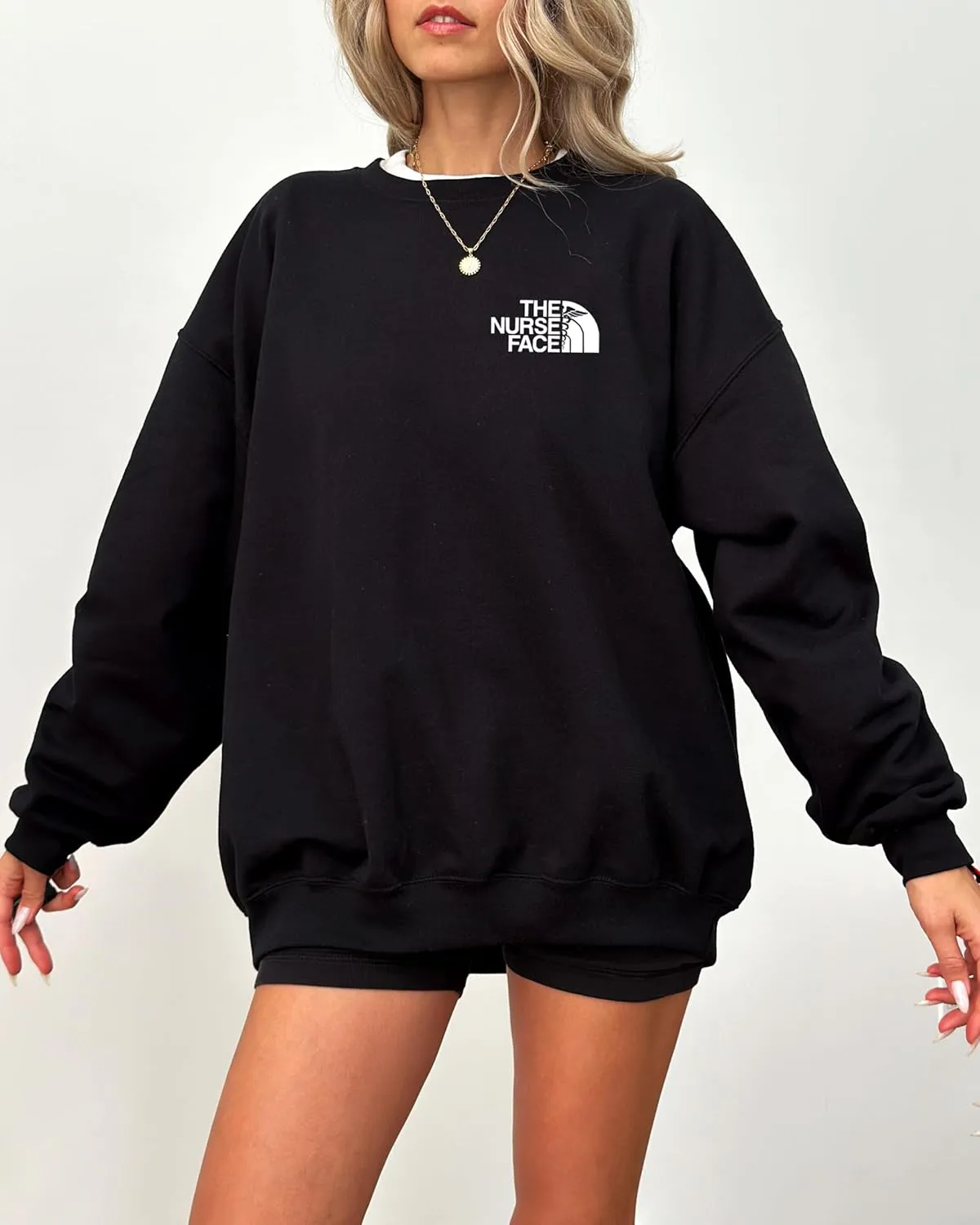 Funny Graphic Sweatshirt for Men, Women, Unisex - The Nurse Face Medical Design - Standard Fit Cozy Pullover