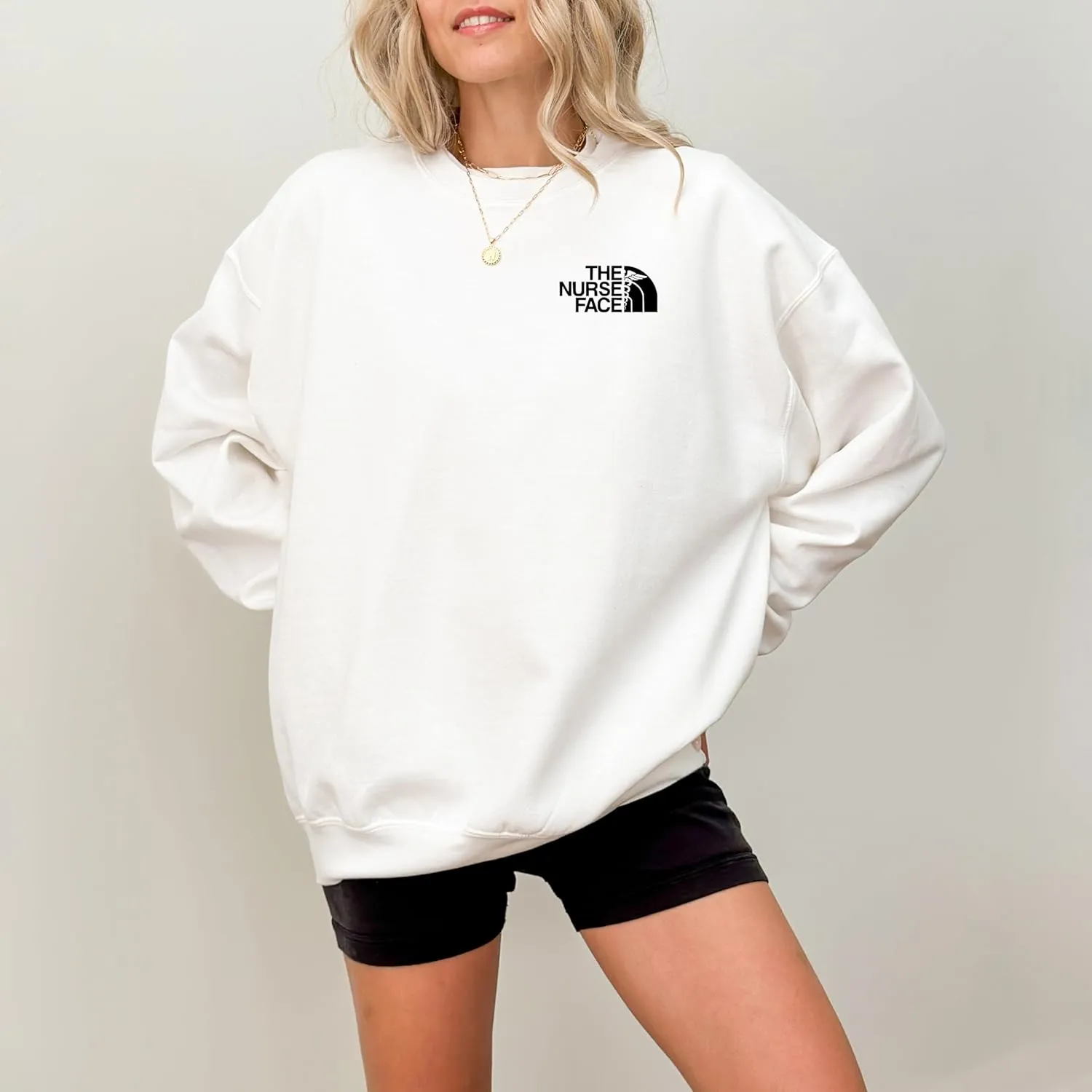 Funny Graphic Sweatshirt for Men, Women, Unisex - The Nurse Face Medical Design - Standard Fit Cozy Pullover