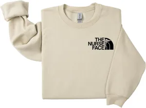 Funny Graphic Sweatshirt for Men, Women, Unisex - The Nurse Face Medical Design - Standard Fit Cozy Pullover