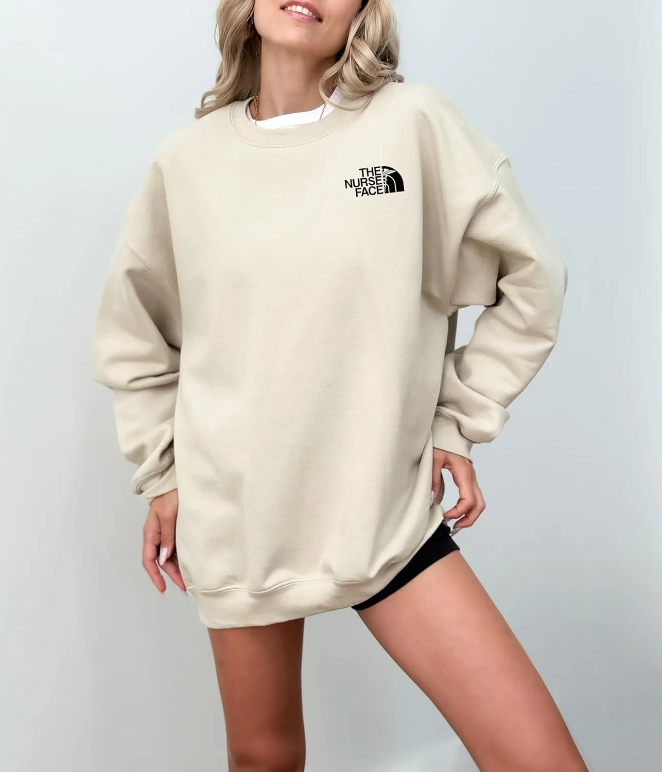 Funny Graphic Sweatshirt for Men, Women, Unisex - The Nurse Face Medical Design - Standard Fit Cozy Pullover