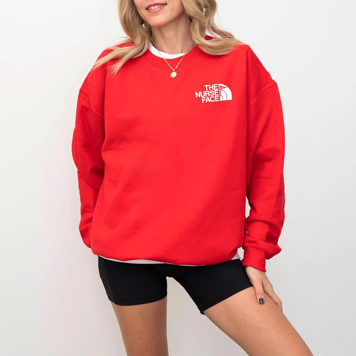 Funny Graphic Sweatshirt for Men, Women, Unisex - The Nurse Face Medical Design - Standard Fit Cozy Pullover