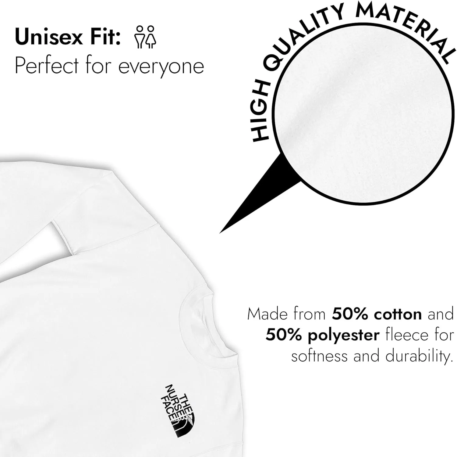 Funny Graphic Sweatshirt for Men, Women, Unisex - The Nurse Face Medical Design - Standard Fit Cozy Pullover