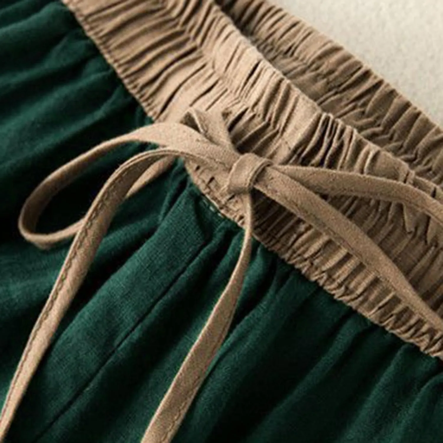FZYLQY Linen Pants for Women Summer 2025 Casual Elastic Waist Trousers Relax Fit Comfy Palazzo Wide Leg Pants Sweatpants