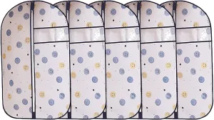 Garment Bags with Clear Window, 5 Pcs Printed Suit Bag Garment Cover for Suits, Dresses, Jackets, Shirts, Oxford Cloth Fabric(60x120cm/24x47in)