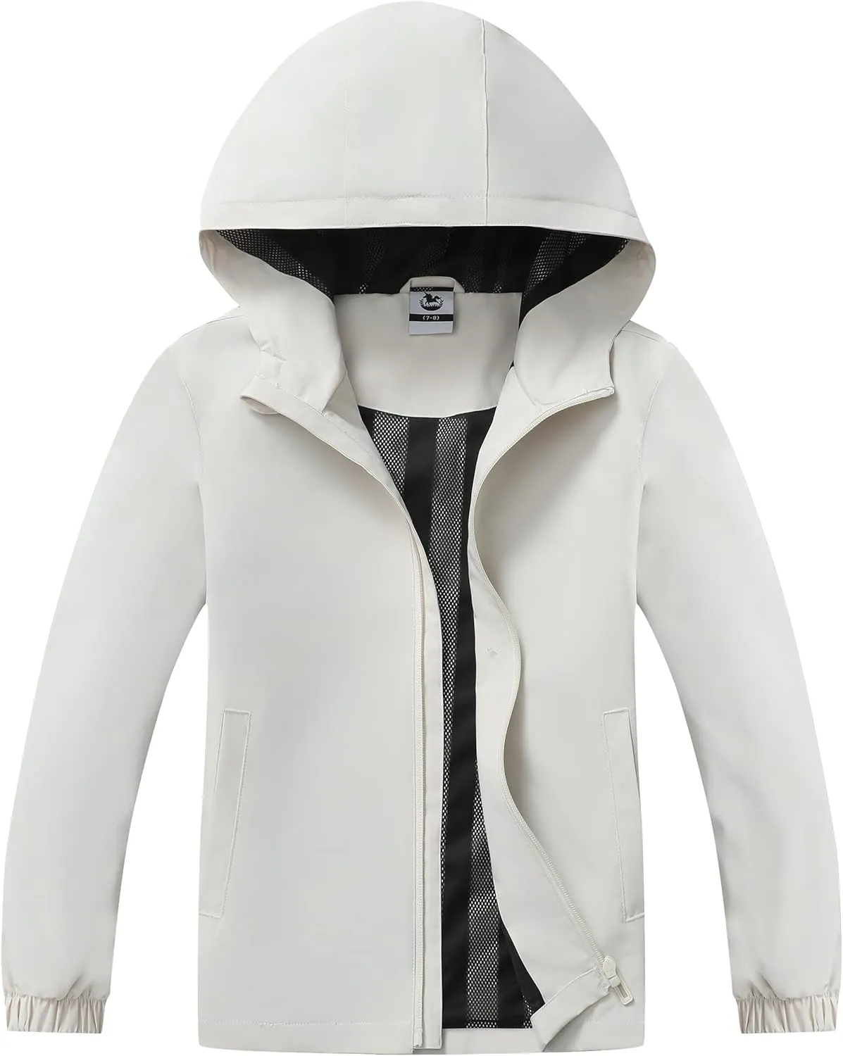 Girls Outdoor Lightweight Rain Jacket Kids Waterproof Breathable Mesh Lined Raincoat