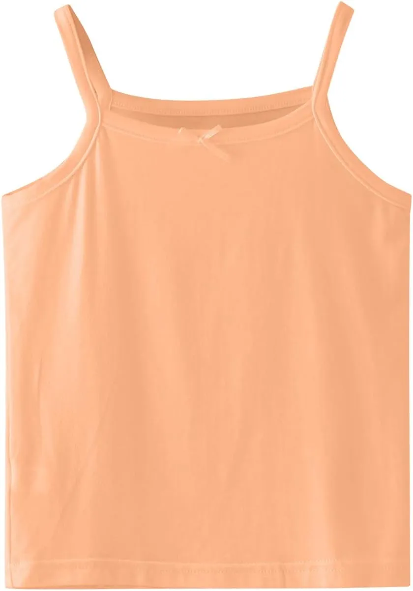 Girls Soild Basic Camisole Top Spaghetti Strap Basic Crew Neck Y Back Toddler Kids Sports Dance Tank Top