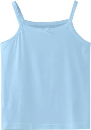 Girls Soild Basic Camisole Top Spaghetti Strap Basic Crew Neck Y Back Toddler Kids Sports Dance Tank Top