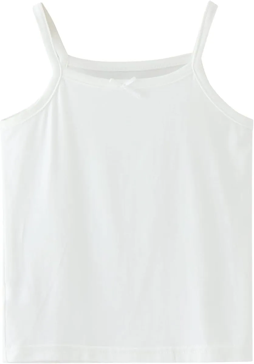 Girls Soild Basic Camisole Top Spaghetti Strap Basic Crew Neck Y Back Toddler Kids Sports Dance Tank Top