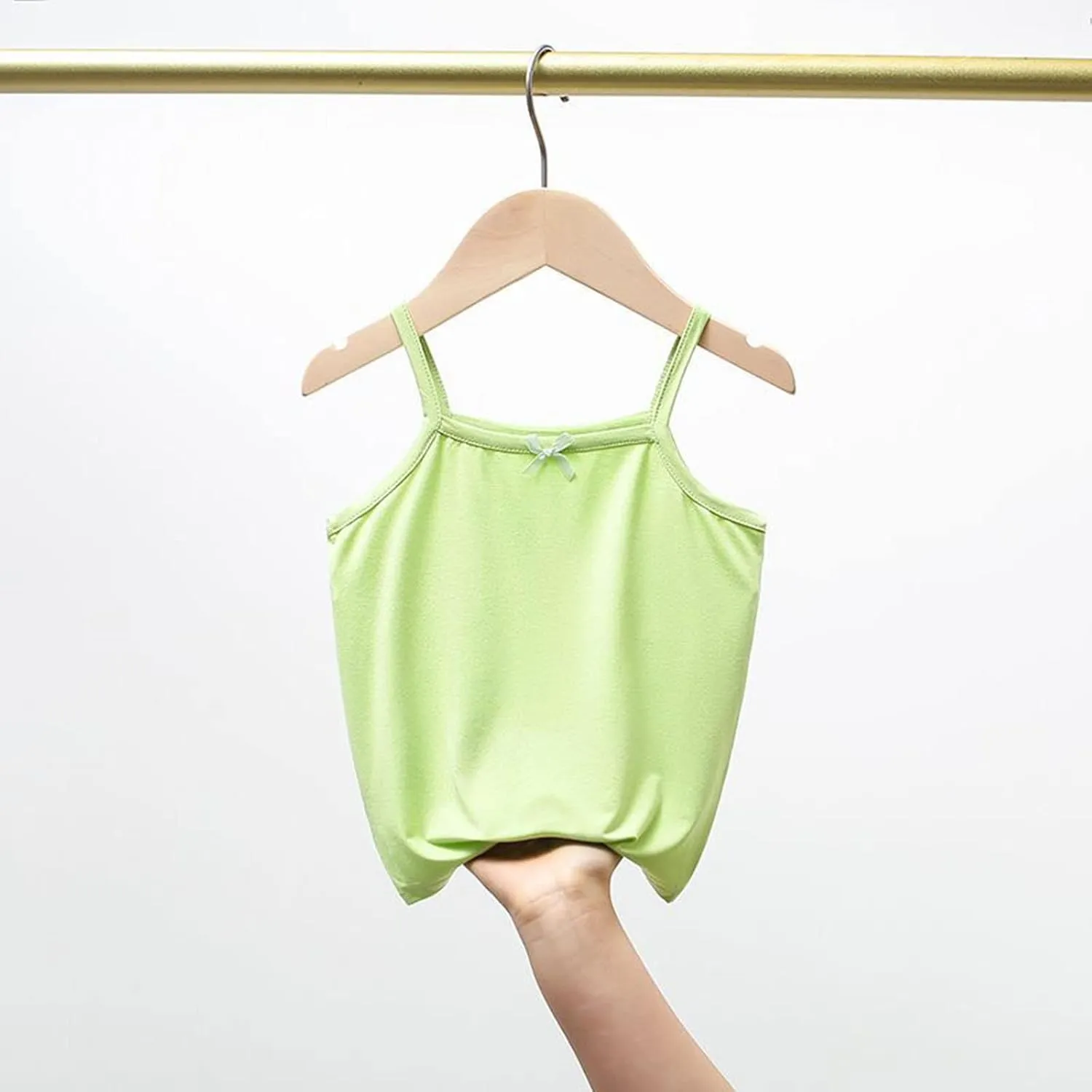 Girls Soild Basic Camisole Top Spaghetti Strap Basic Crew Neck Y Back Toddler Kids Sports Dance Tank Top