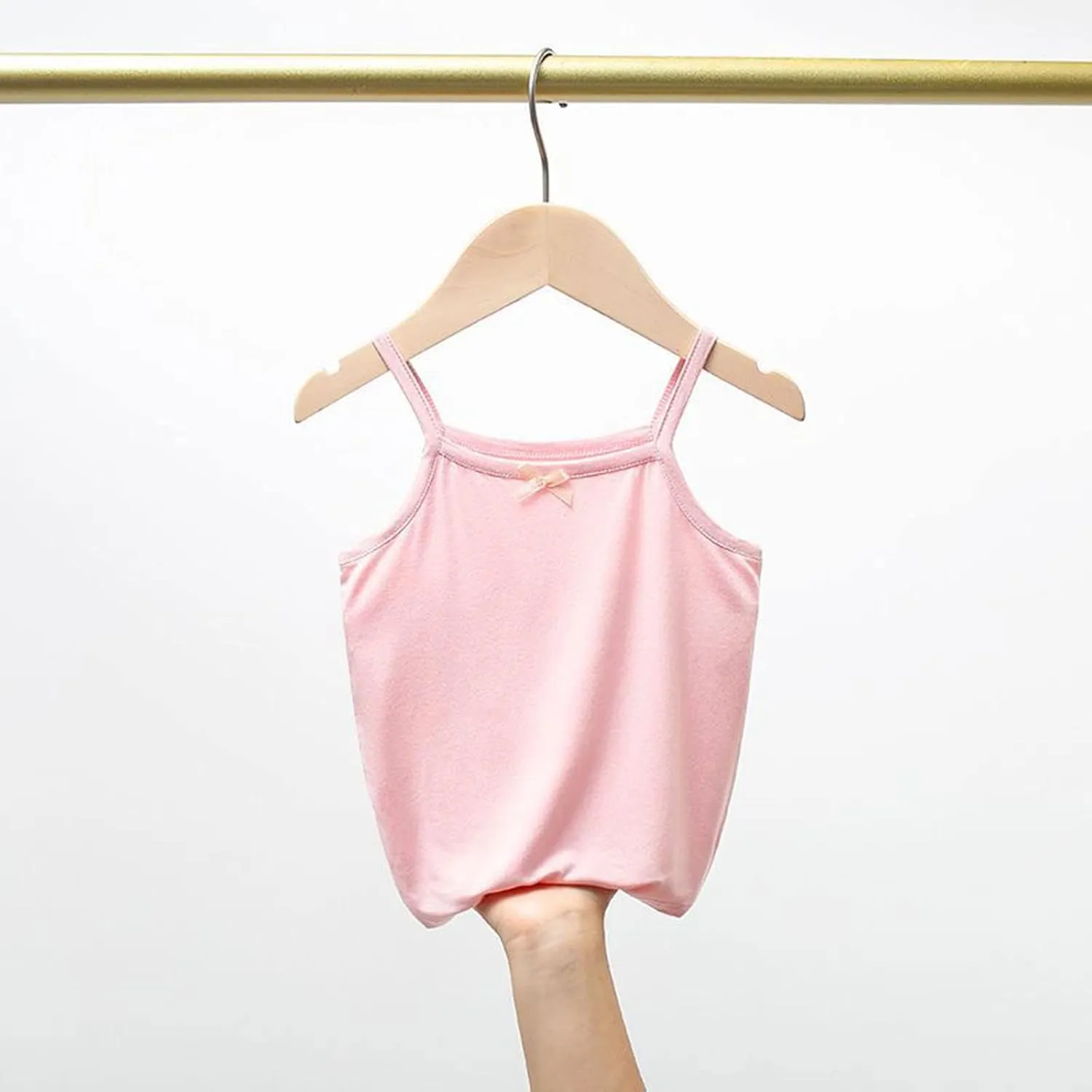 Girls Soild Basic Camisole Top Spaghetti Strap Basic Crew Neck Y Back Toddler Kids Sports Dance Tank Top