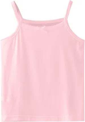 Girls Soild Basic Camisole Top Spaghetti Strap Basic Crew Neck Y Back Toddler Kids Sports Dance Tank Top