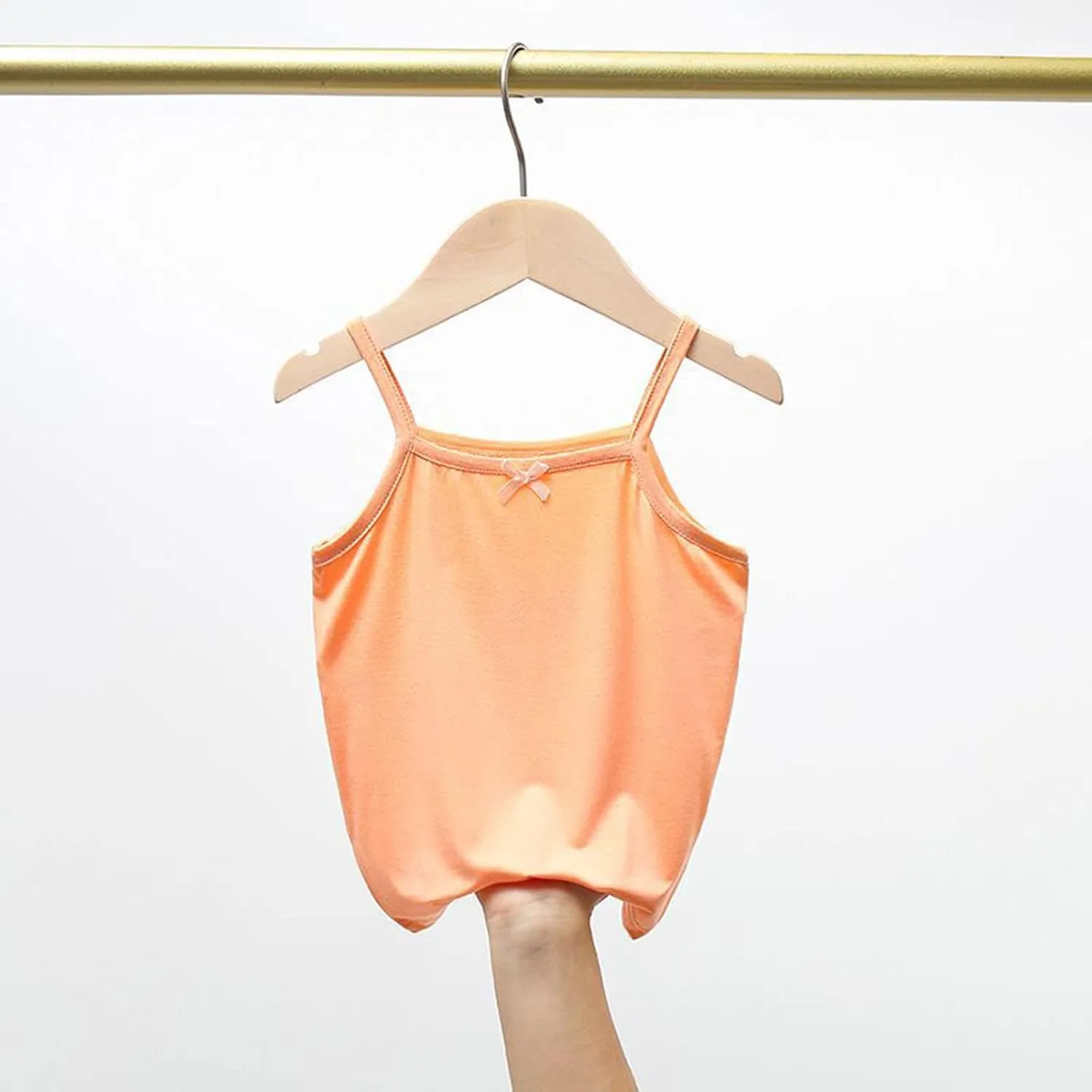 Girls Soild Basic Camisole Top Spaghetti Strap Basic Crew Neck Y Back Toddler Kids Sports Dance Tank Top