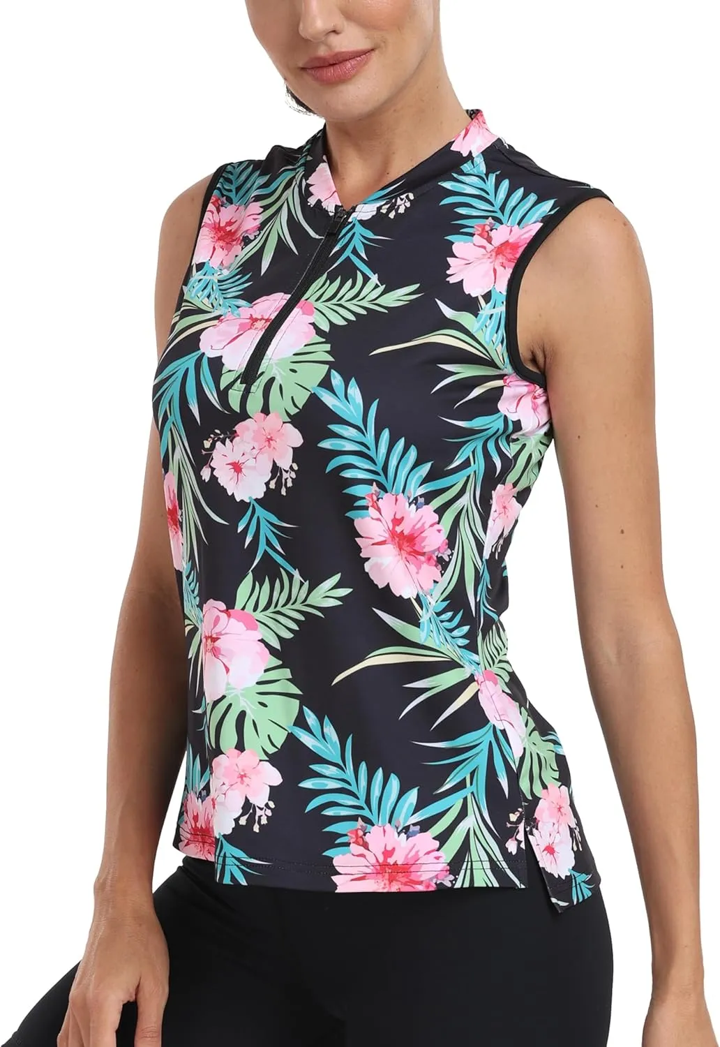 Golf Polo Shirts for Women Slim Fit Woman Sleeveless Sports Shirts Quick Dry Athletic Tank Tops for Tennis Work