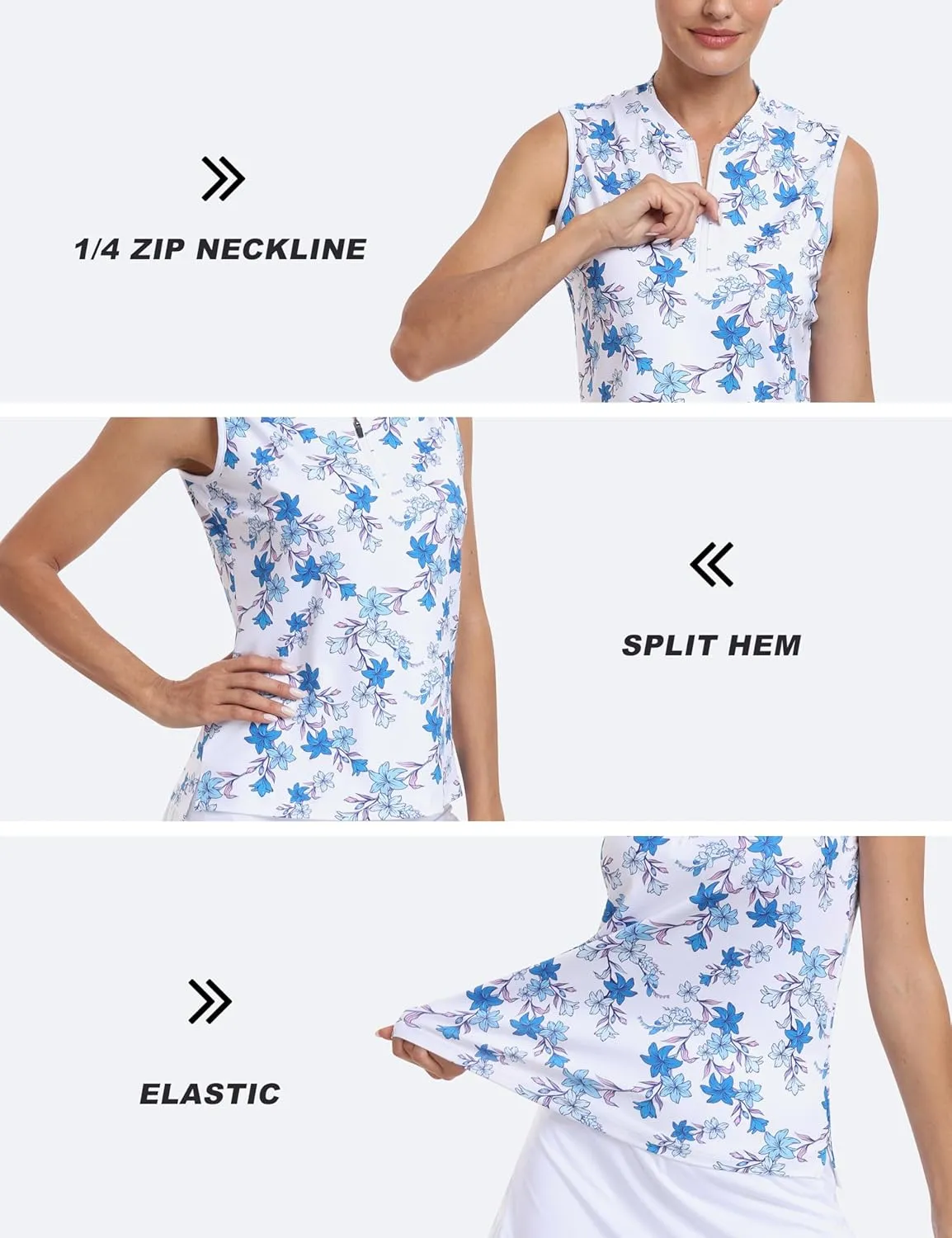 Golf Polo Shirts for Women Slim Fit Woman Sleeveless Sports Shirts Quick Dry Athletic Tank Tops for Tennis Work