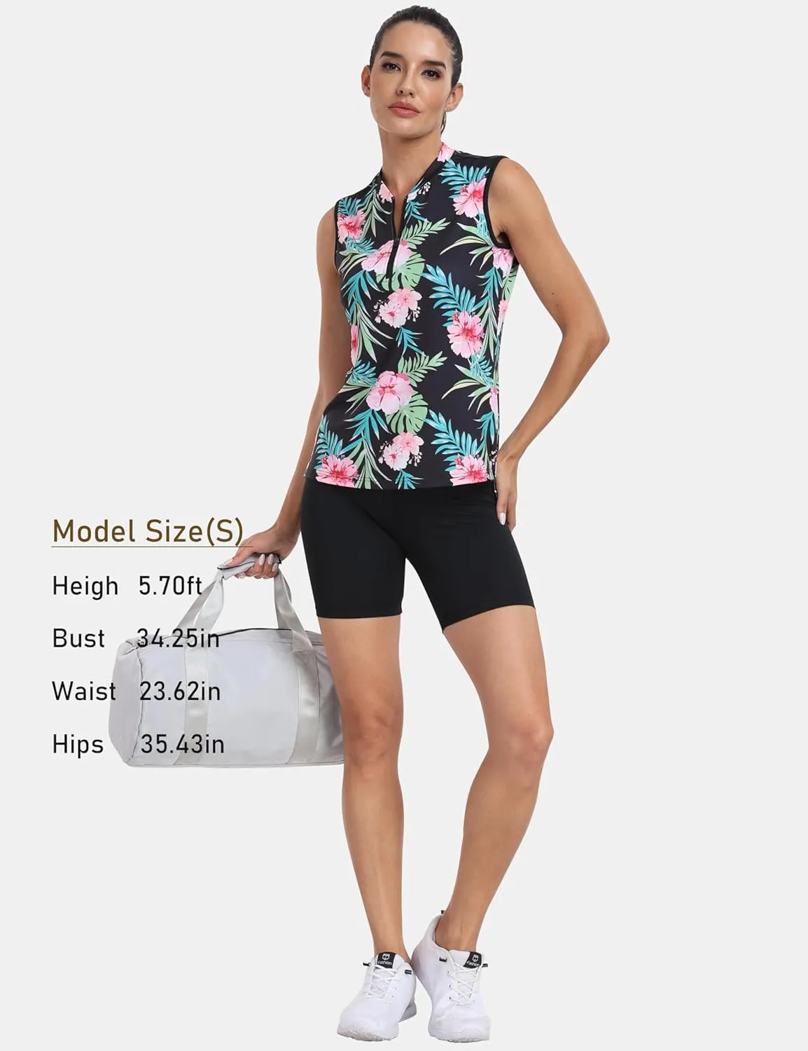 Golf Polo Shirts for Women Slim Fit Woman Sleeveless Sports Shirts Quick Dry Athletic Tank Tops for Tennis Work