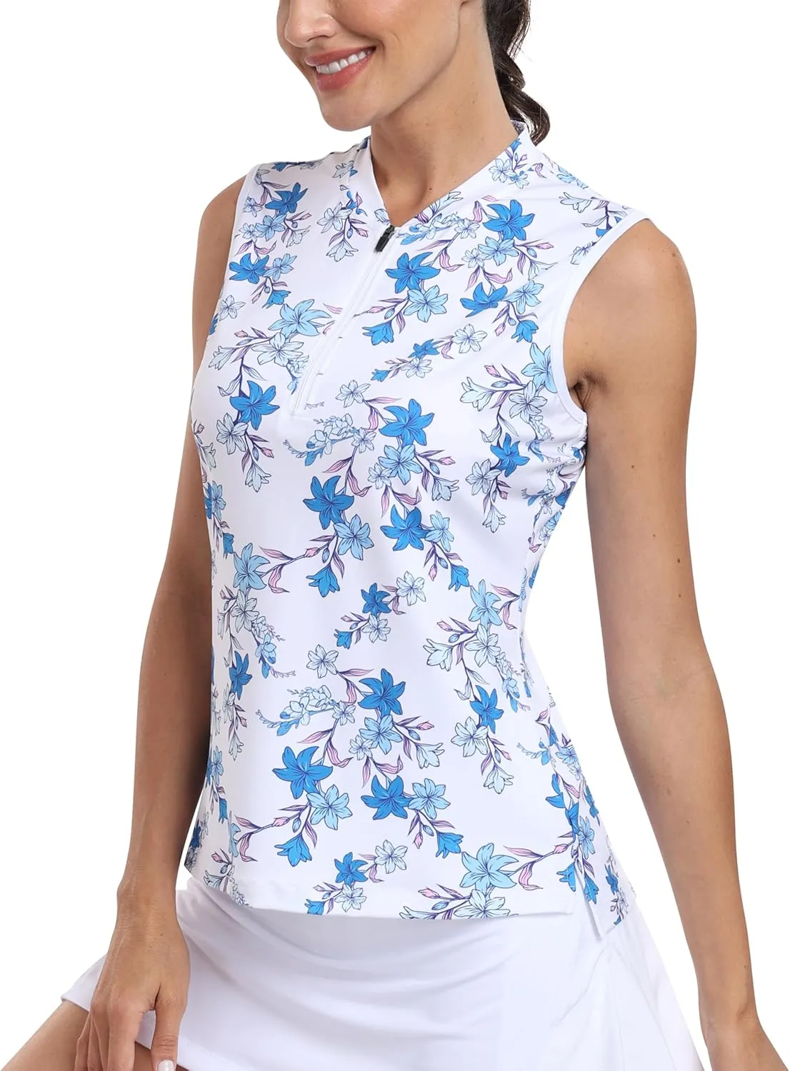 Golf Polo Shirts for Women Slim Fit Woman Sleeveless Sports Shirts Quick Dry Athletic Tank Tops for Tennis Work