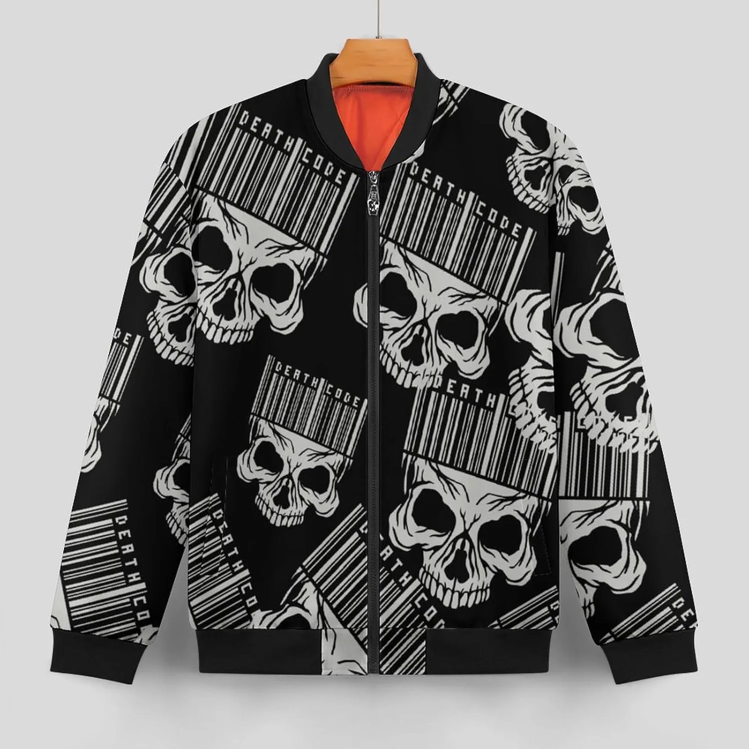 Gothic Sign with Skull Men's Bomber Jacket Lightweight Windbreaker Fashion Spring Fall Coats Casual Jackets for Men