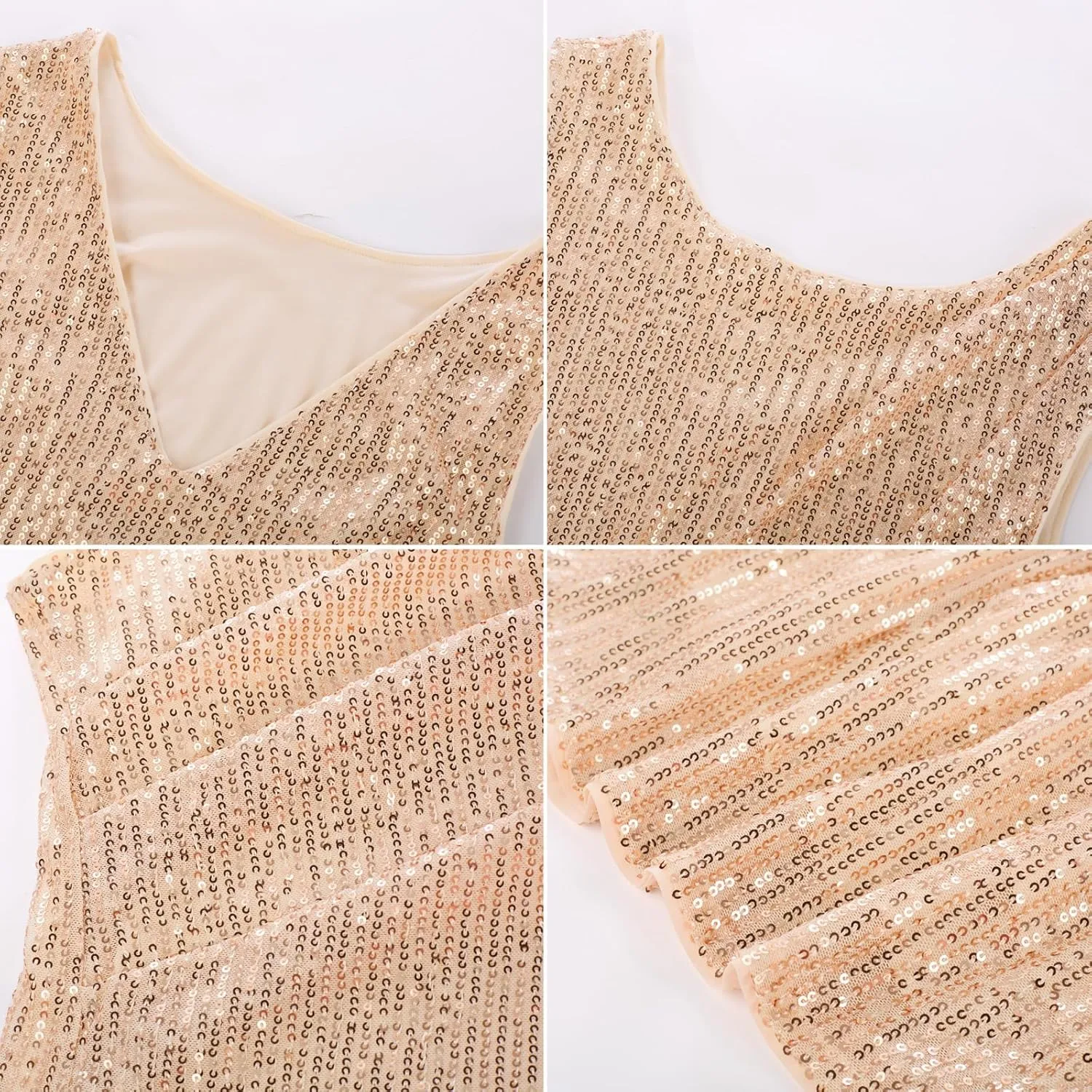 GRACE KARIN Womens Tank Tops Crew Neck Sleeveless Sequin Top Backless Sparkle Shimmer Party Glitter Shirts